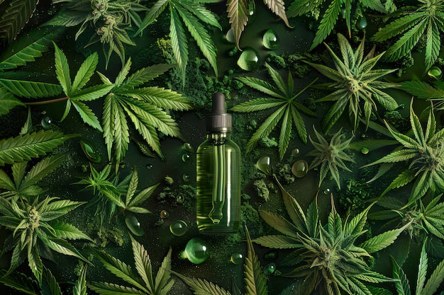 Cannabis leaves and oil products side by side representing the choice between edibles and flower at a Pahrump dispensary