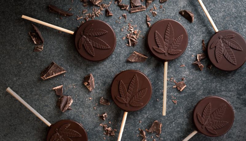 Cannabis infused chocolate lollipops