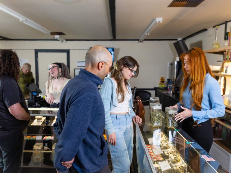 People shopping is a cannabis dispensary