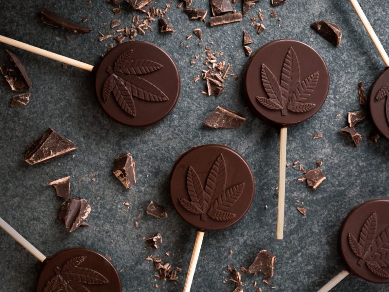 Cannabis infused chocolate lollipops