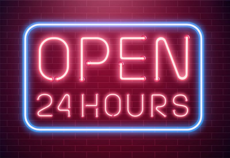 The Grove Las Vegas is open 24 hours for your late night needs.